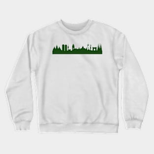 BARCELONA skyline in forest green Crewneck Sweatshirt